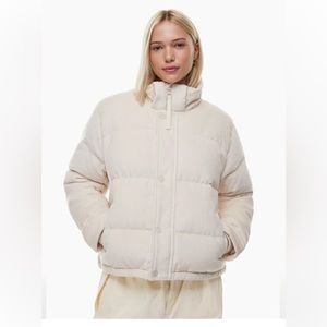 Aritzia Super Puff Shorty in Birch Corduroy